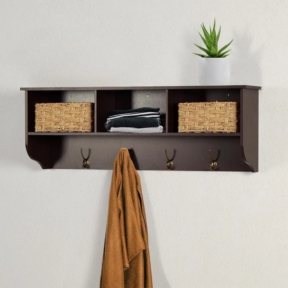 Modern Wall-Mounted Coat Rack with 3 Shelves and 4 Hooks for Entryway, Living Room, or Bedroom
Modern Wall-Mounted Coat Rack with 3 Shelves and 4 Hooks for Entryway, Living Room, or Bedroom