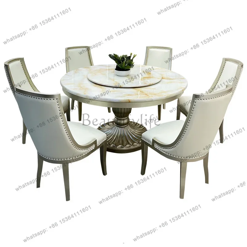 LXAmerican simple modern solid wood round table light luxury rock slab villa household round dining table with turntableSSS
LXAmerican simple modern solid wood round table light luxury rock slab villa household round dining table with turntableSSS