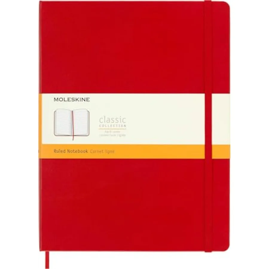 Classic Notebook, Hard Cover, XL 7.5" x 9.5" Ruled/Lined, Scarlet Red, 192 Pages
Classic Notebook, Hard Cover, XL 7.5" x 9.5" Ruled/Lined, Scarlet Red, 192 Pages