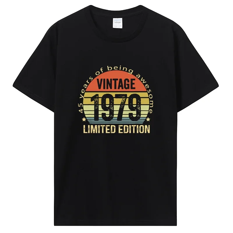 Vintage 1979 Limited Edition T Shirt Gifts Cotton Summer Tshirt Men's Short Sleeve Graphic T-shirt Clothing Oversized
Vintage 1979 Limited Edition T Shirt Gifts Cotton Summer Tshirt Men's Short Sleeve Graphic T-shirt Clothing Oversized