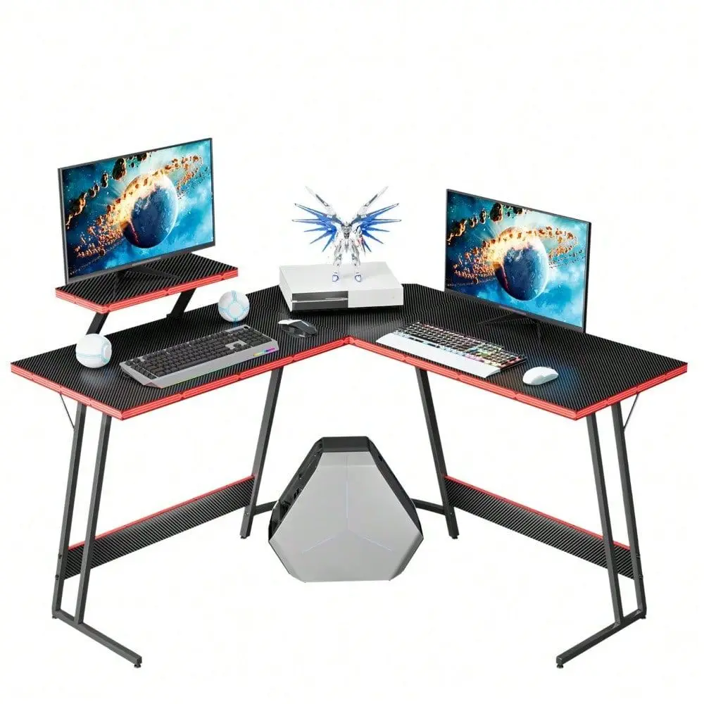 Shaped Gaming Desk Computer Corner Desk PC Gaming Desk Table With Large Monitor Riser Stand For Home Office Sturdy Writing Work
Shaped Gaming Desk Computer Corner Desk PC Gaming Desk Table With Large Monitor Riser Stand For Home Office Sturdy Writing Work
