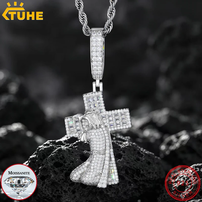 TUHE New Jesus Cross 925 Silver Pendant Moissanite Hip Hop Pendant S925 Sterling silver For Men Hip Hop Jewelry Party gifts
TUHE New Jesus Cross 925 Silver Pendant Moissanite Hip Hop Pendant S925 Sterling silver For Men Hip Hop Jewelry Party gifts