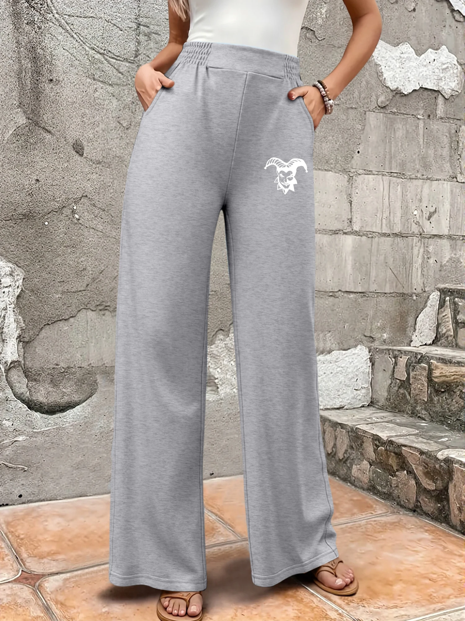 Joker Clown Face Print Women's High Waist Wide Leg Pants Elastic Waist Casual Streetwear Joggers
Joker Clown Face Print Women's High Waist Wide Leg Pants Elastic Waist Casual Streetwear Joggers