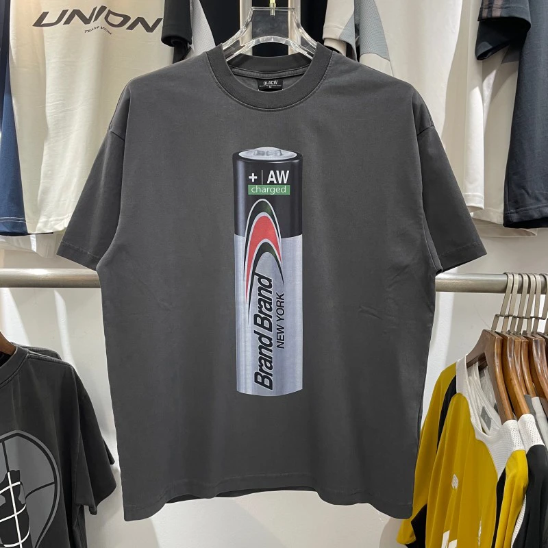 Summer New Creative Battery Pattern Printing T-shirt Men Women T-shirt Short Sleeve Top Cotton Loose Tees
Summer New Creative Battery Pattern Printing T-shirt Men Women T-shirt Short Sleeve Top Cotton Loose Tees