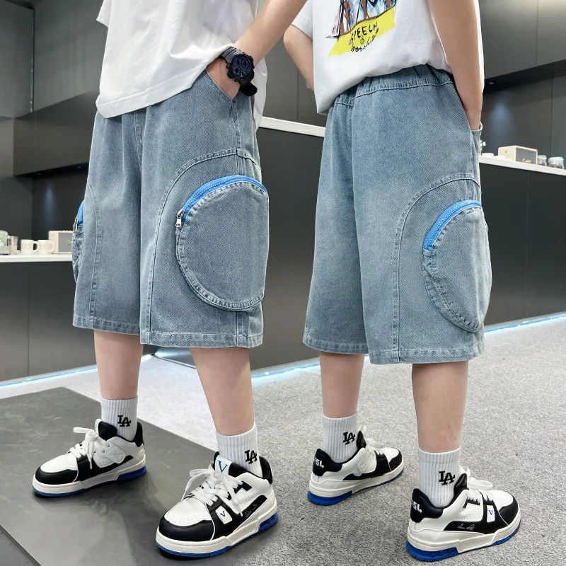 Korean Kids y2k Gothic Jeans Shorts with 3D Pocket For Boy Fashion Trend Harajuku Retro Straight Leg Denim Shorts Children 5-14Y
Korean Kids y2k Gothic Jeans Shorts with 3D Pocket For Boy Fashion Trend Harajuku Retro Straight Leg Denim Shorts Children 5-14Y