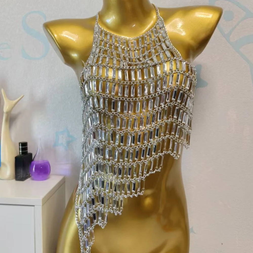 European Sexy Hollow Out Woven Square Acrylic Beaded Bra Chain Irregular Wide Halter Chain Backless Long Tops Party Body Jewelry
European Sexy Hollow Out Woven Square Acrylic Beaded Bra Chain Irregular Wide Halter Chain Backless Long Tops Party Body Jewelry