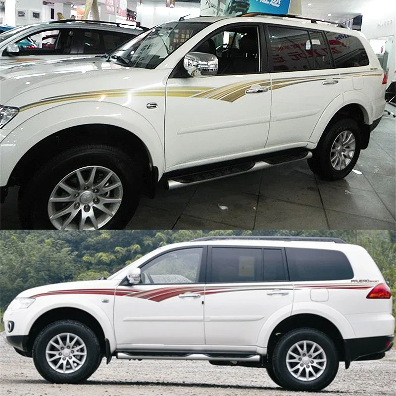 Автомобильная наклейка, внешний вид внедорожника, модификация, цветная полоса, виниловые наклейки, аксессуары для Mitsubishi Pajero Sport
Автомобильная наклейка, внешний вид внедорожника, модификация, цветная полоса, виниловые наклейки, аксессуары для Mitsubishi Pajero Sport