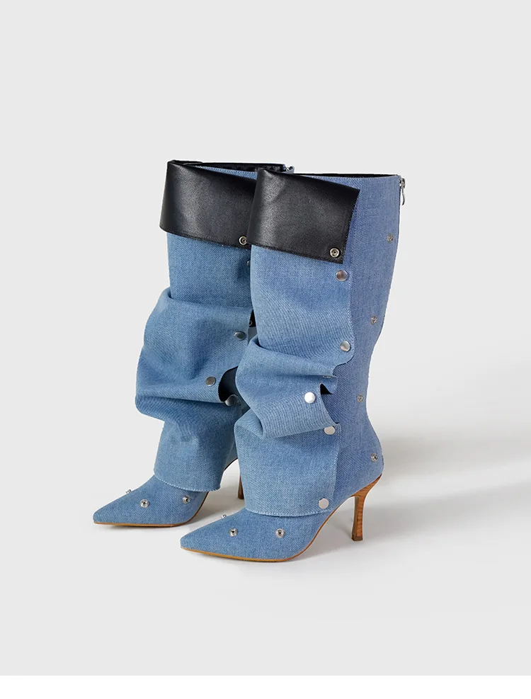 2026 Willow Studded Buckle Splicing Cowboy Pleated Boots Women Spice Girls Fashion Ladies Slim Heel Sexy Versatile Women's Shoes
2026 Willow Studded Buckle Splicing Cowboy Pleated Boots Women Spice Girls Fashion Ladies Slim Heel Sexy Versatile Women's Shoes