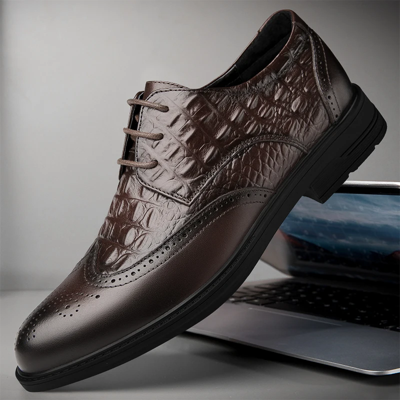 Crocodile Pattern Oxford Dress Men Shoe Business Fashion Designer Wedding Formal Genuine Leather Shoes for Men Original Handmade
Crocodile Pattern Oxford Dress Men Shoe Business Fashion Designer Wedding Formal Genuine Leather Shoes for Men Original Handmade
