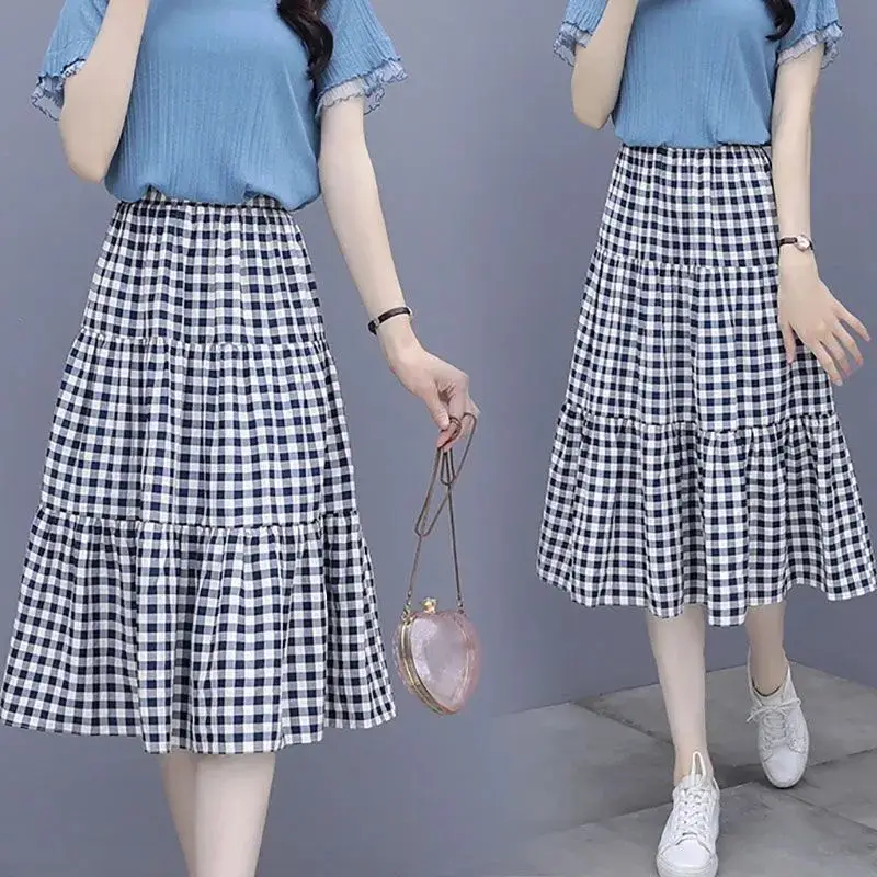 Striped Grid A-line Long Skirt For Women Clothing Elastic Waist Cake Skirt Casual Summer Streetwear Vintage Preppy Fashion New
Striped Grid A-line Long Skirt For Women Clothing Elastic Waist Cake Skirt Casual Summer Streetwear Vintage Preppy Fashion New