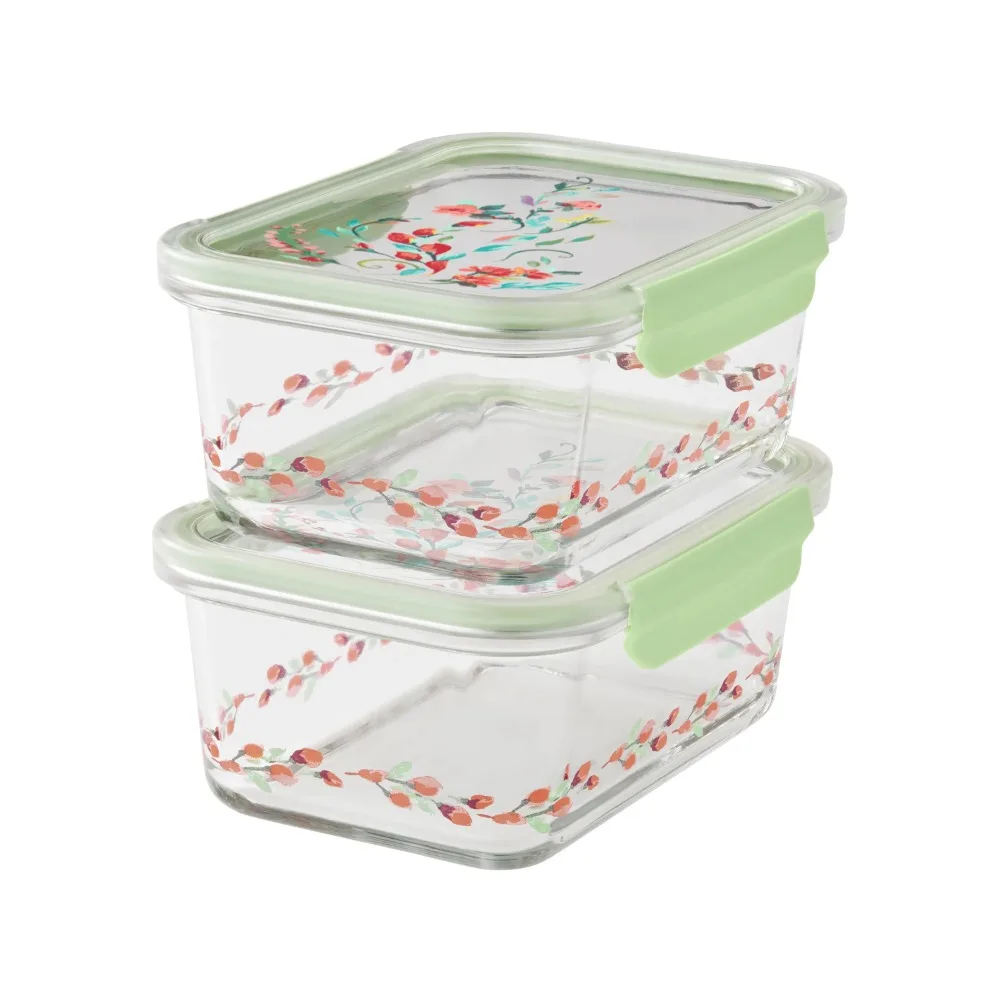Painted Meadow 4 Pieces 4 Cup Rectangle Glass Food Storage Containers with Tritan Lid. Set of 2
Painted Meadow 4 Pieces 4 Cup Rectangle Glass Food Storage Containers with Tritan Lid. Set of 2