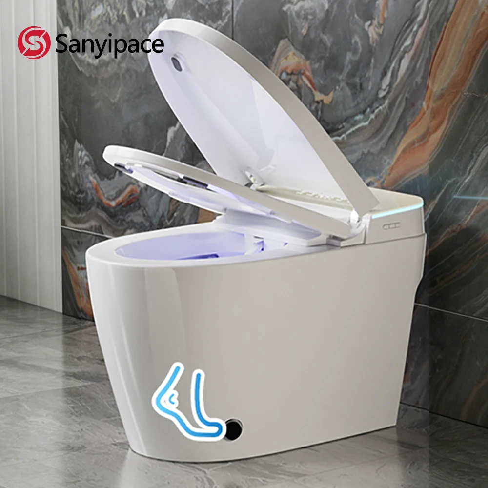 Sanyipace Smart Toilet Seat and Bidet AC 110V Powerful with LED Light Foot Kick Sensor One Piece Intelligent Toilet with Remote Control Auto Warm Water Dryer Toilet
Sanyipace Smart Toilet Seat and Bidet AC 110V Powerful with LED Light Foot Kick Sensor One Piece Intelligent Toilet with Remote Control Auto Warm Water Dryer Toilet