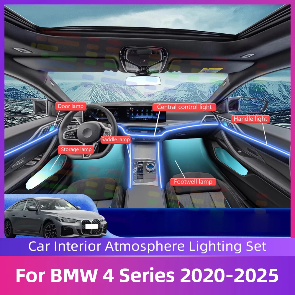 For BMW 4 Series 2020-2025 Car Interior Ambient Strip Lights RGB 64s with Hidden LED Light Belts Atmosphere Lamp
For BMW 4 Series 2020-2025 Car Interior Ambient Strip Lights RGB 64s with Hidden LED Light Belts Atmosphere Lamp