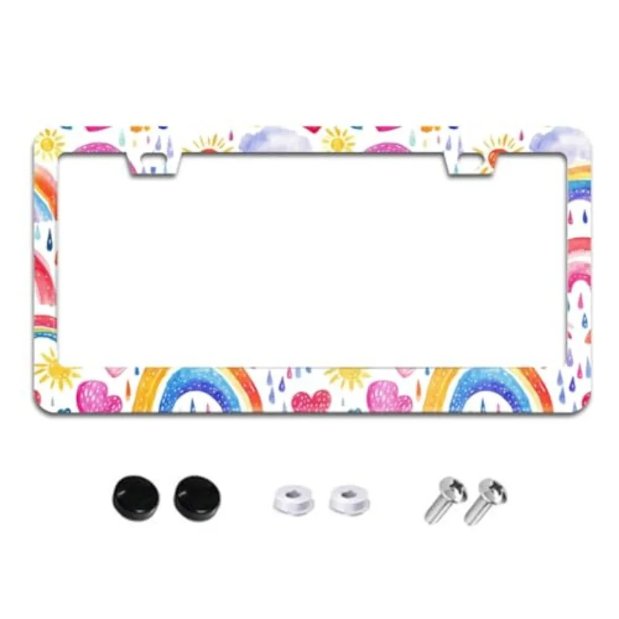 Watercolor Colored Rainbow License Plate Frames for Women Men Car Plate Holder Cover Metal Tag Aluminum Car Accessories Front R
Watercolor Colored Rainbow License Plate Frames for Women Men Car Plate Holder Cover Metal Tag Aluminum Car Accessories Front R