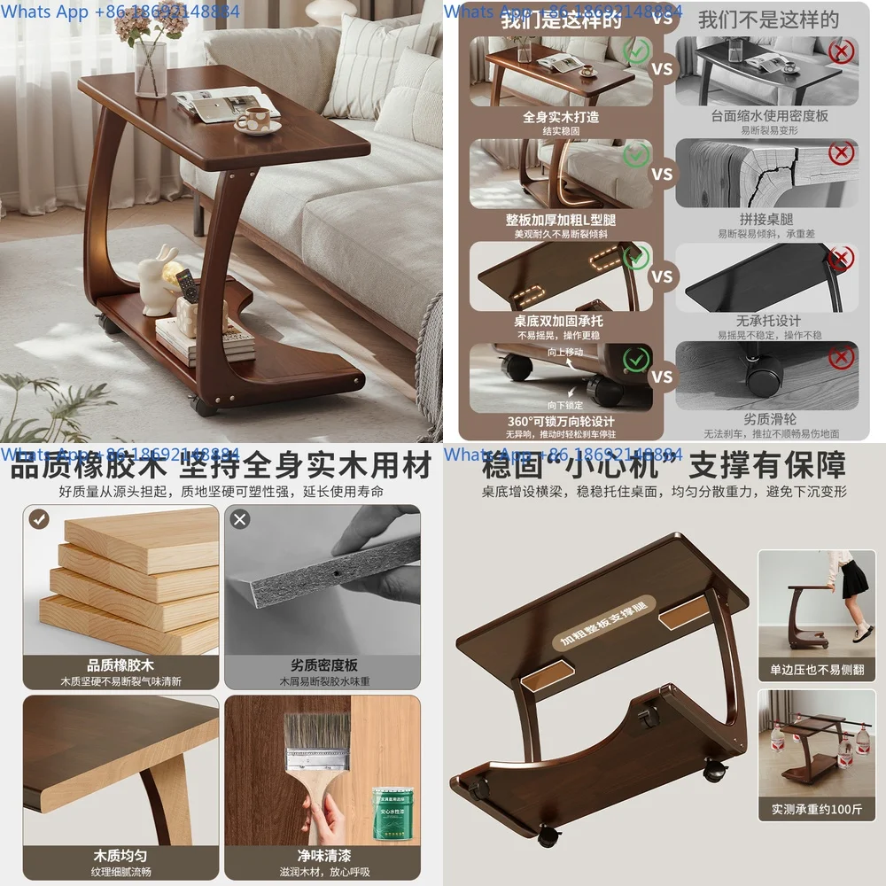 Wooden Side Table with Wheels for Living Room or Bedside C Shaped Small Coffee Table for Home Use
Wooden Side Table with Wheels for Living Room or Bedside C Shaped Small Coffee Table for Home Use