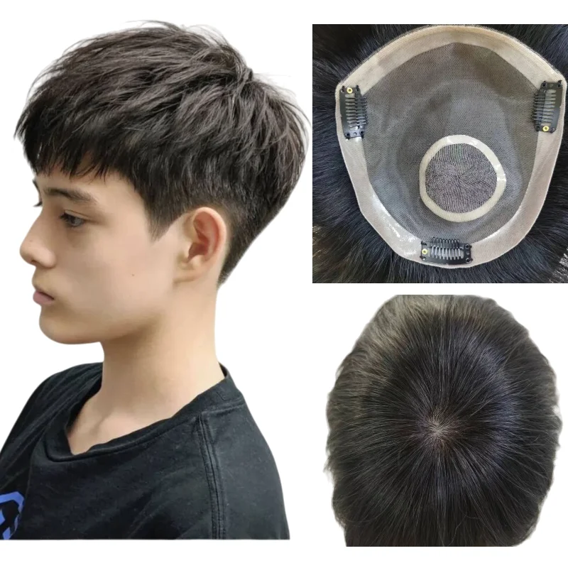 Men Toupee 100% Human Hair Mono Base 6 Inch Length PU Perimeter Lace Interior With Clips Fully Ventilated Natural Black Wig
Men Toupee 100% Human Hair Mono Base 6 Inch Length PU Perimeter Lace Interior With Clips Fully Ventilated Natural Black Wig