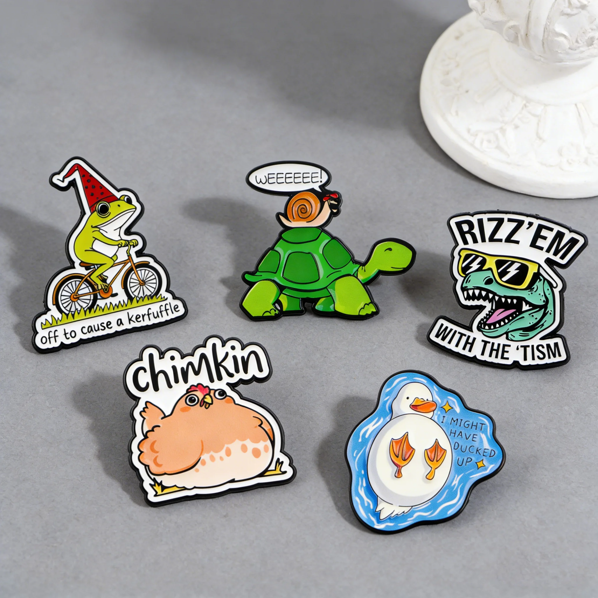 5pcs/set Turtle and Snail Enamel Pin Quotes Brooches For Lapel Pins Badge on Backpack Clothing Accessories Fashion Jewelry Gifts
5pcs/set Turtle and Snail Enamel Pin Quotes Brooches For Lapel Pins Badge on Backpack Clothing Accessories Fashion Jewelry Gifts