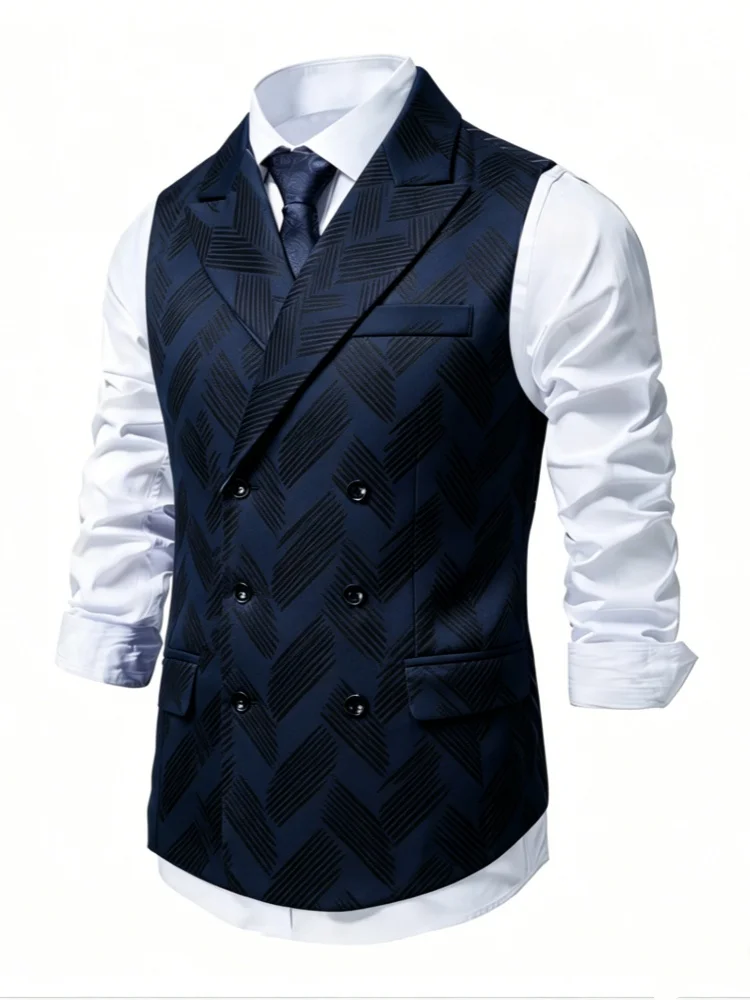 Mens Suit Vest Double Breasted Business Formal Dress Waistcoat V Neck Geometric Jacquard Slim Fit Formal Vest
Mens Suit Vest Double Breasted Business Formal Dress Waistcoat V Neck Geometric Jacquard Slim Fit Formal Vest