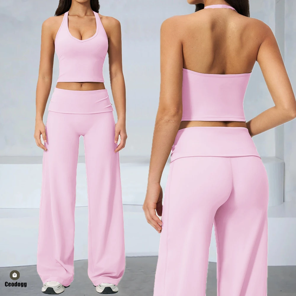 2PCS Halter Pad Sports Vest Bra Women Yoga Set Fold High Waist Leggings Fitness Straight Leg Pant Gym Clothes Active Wear XP378
2PCS Halter Pad Sports Vest Bra Women Yoga Set Fold High Waist Leggings Fitness Straight Leg Pant Gym Clothes Active Wear XP378
