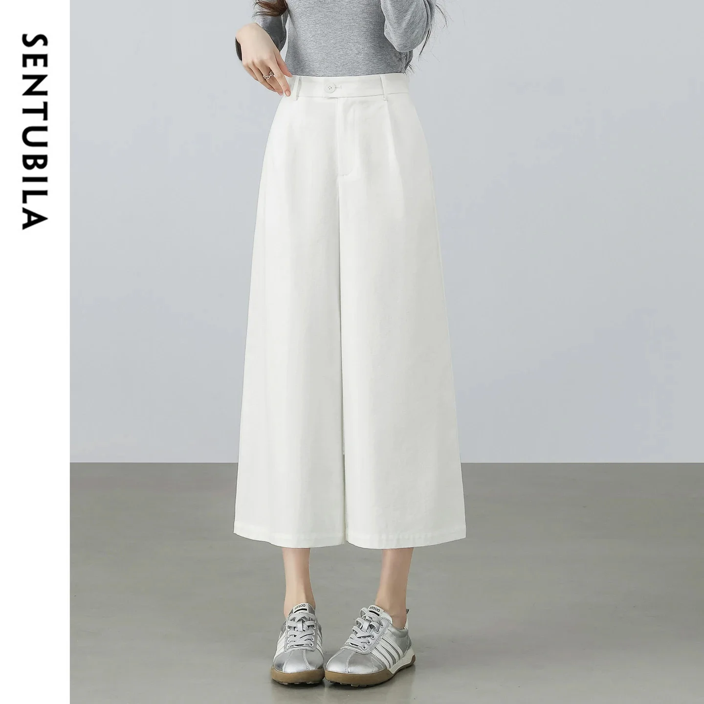 SENTUBILA Women's White Office Wide Leg Pant Minimalist Lyocell Cotton Removable Accessory Loose Daily Cropped Pants 161KD4082
SENTUBILA Women's White Office Wide Leg Pant Minimalist Lyocell Cotton Removable Accessory Loose Daily Cropped Pants 161KD4082