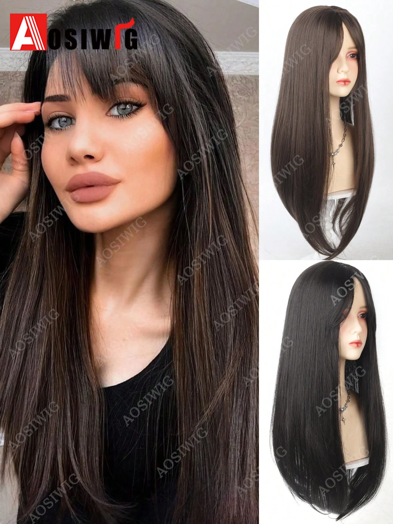 Synthetic Long Straight Clip In Hairpiece With Air Bangs Natural Brown Black Hair Top Extension Cover Hair Daily Wear
Synthetic Long Straight Clip In Hairpiece With Air Bangs Natural Brown Black Hair Top Extension Cover Hair Daily Wear