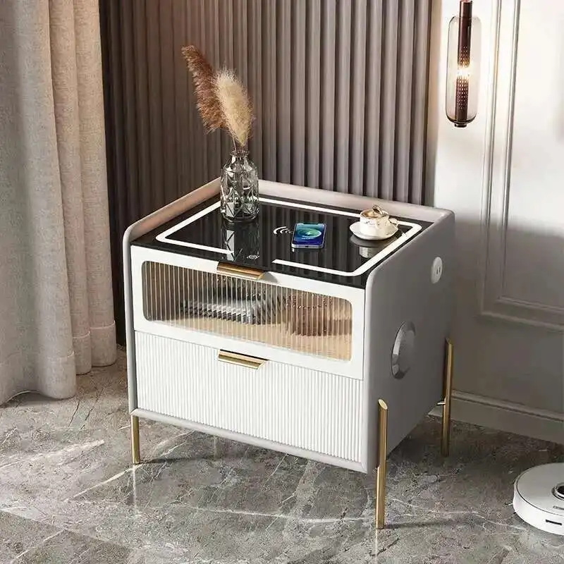 Trendy Nordic Night Table Modern Glass Luxury Smart Nightstands Bedroom Drawer Cheap Mesitas De Noche Inteligente Home Furniture
Trendy Nordic Night Table Modern Glass Luxury Smart Nightstands Bedroom Drawer Cheap Mesitas De Noche Inteligente Home Furniture
