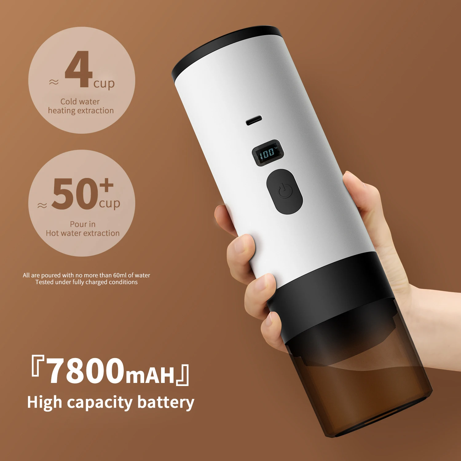 Compact Automatic Mini Espresso Maker Portable Wireless Capsule Coffee Machine for Travel & Home Use Fast Heating
Compact Automatic Mini Espresso Maker Portable Wireless Capsule Coffee Machine for Travel & Home Use Fast Heating