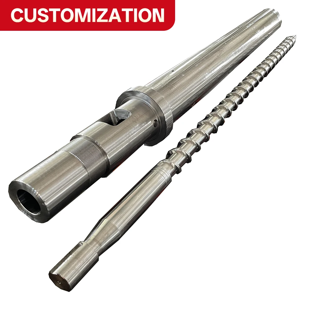 Custom 80/156 standard extruder screws and barrels are suitable for producing PVC/WPC profiles and pipes with a calcium carbonat
Custom 80/156 standard extruder screws and barrels are suitable for producing PVC/WPC profiles and pipes with a calcium carbonat