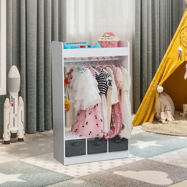 ZK30 Kids Costume Organizer Costume Rack Kids Armoire Open Hanging Armoire Closet with Mirror-WHITE
ZK30 Kids Costume Organizer Costume Rack Kids Armoire Open Hanging Armoire Closet with Mirror-WHITE