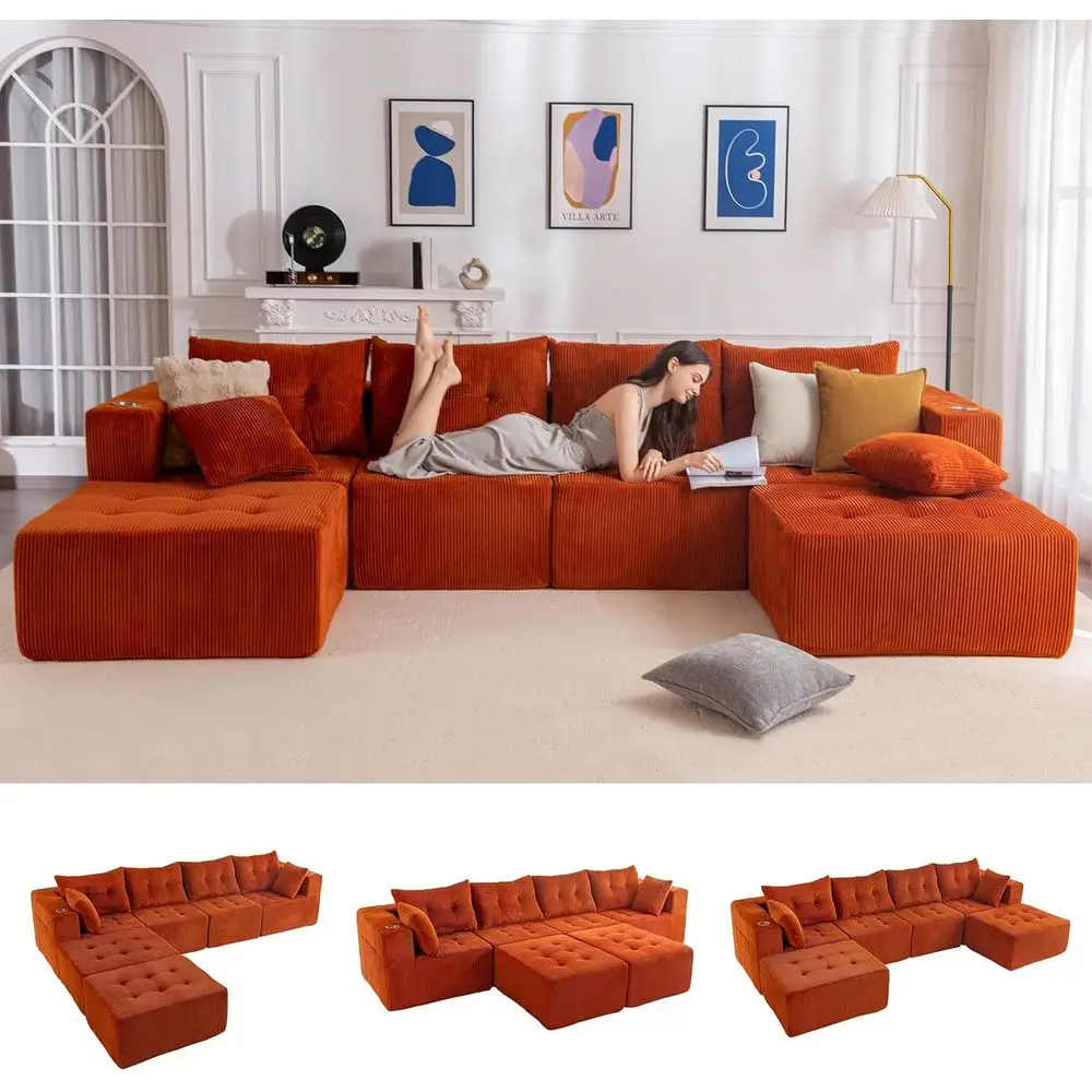 129.5" ular Sectional Soa Couch, haped ern Cloud Couch with 2 Ottomans, Soa in A Box, Tuted 6-Seat BonelSleeper Chair or Living
129.5" ular Sectional Soa Couch, haped ern Cloud Couch with 2 Ottomans, Soa in A Box, Tuted 6-Seat BonelSleeper Chair or Living