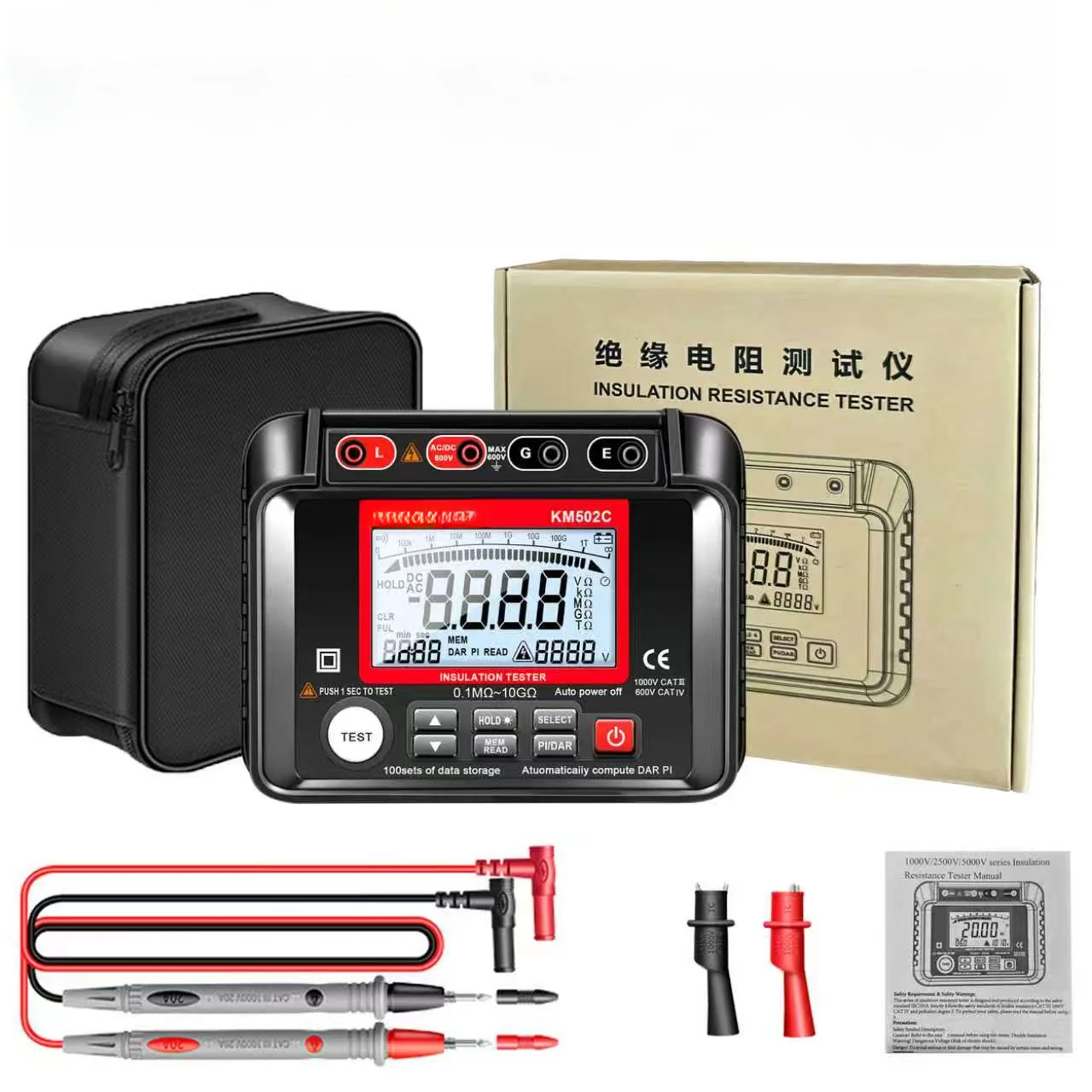 MH12 Digital Megohmmeter Meters Insulation Earth Resistance Meters Tester Cable High Voltage Voltmeter Meter
MH12 Digital Megohmmeter Meters Insulation Earth Resistance Meters Tester Cable High Voltage Voltmeter Meter