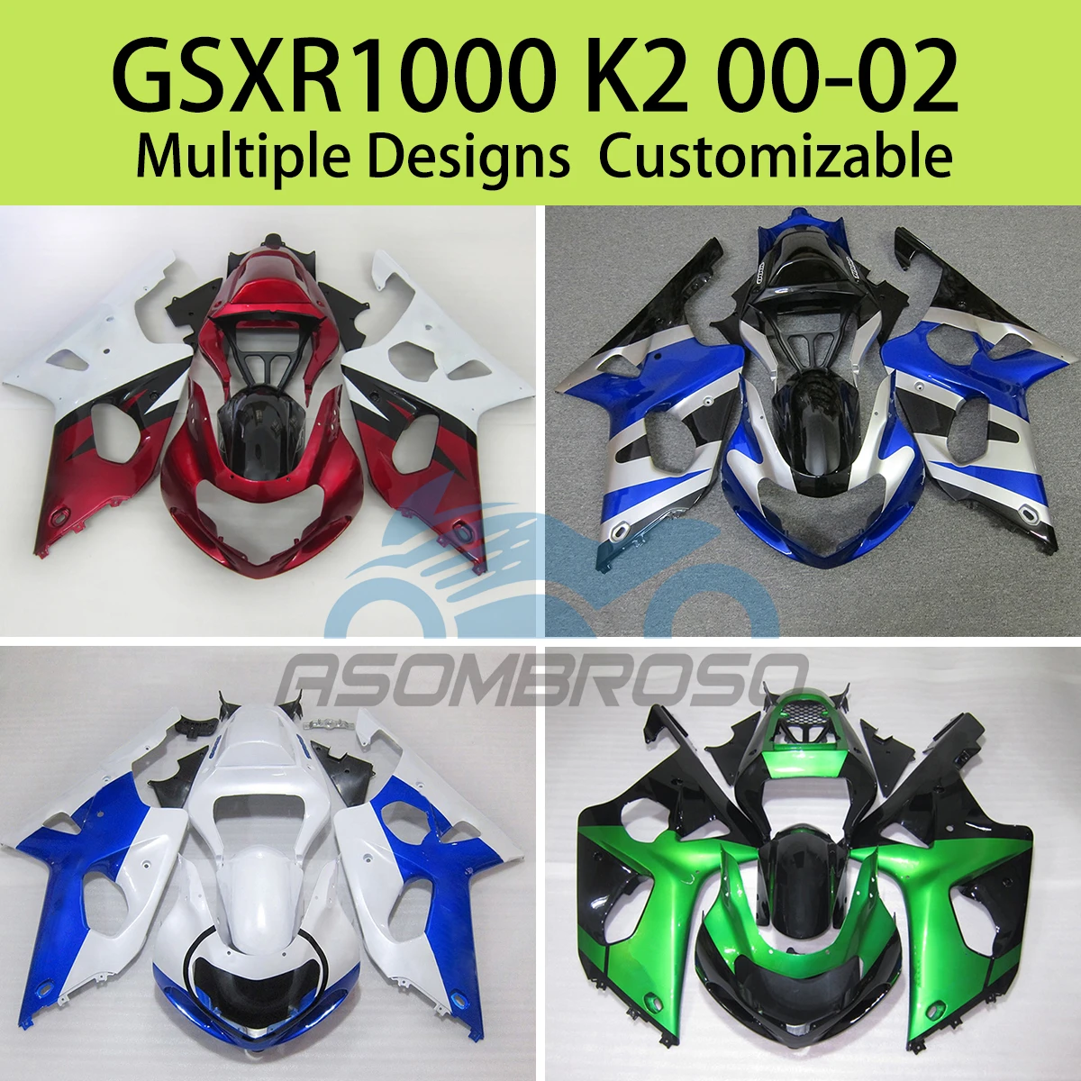 Высококачественные обтекатели для SUZUKI GSXR 1000 K2 00 01 02, комплект обтекателей для мотоцикла, комплект панелей кузова, подходит для GSXR1000 2000 2001 2002
Высококачественные обтекатели для SUZUKI GSXR 1000 K2 00 01 02, комплект обтекателей для мотоцикла, комплект панелей кузова, подходит для GSXR1000 2000 2001 2002