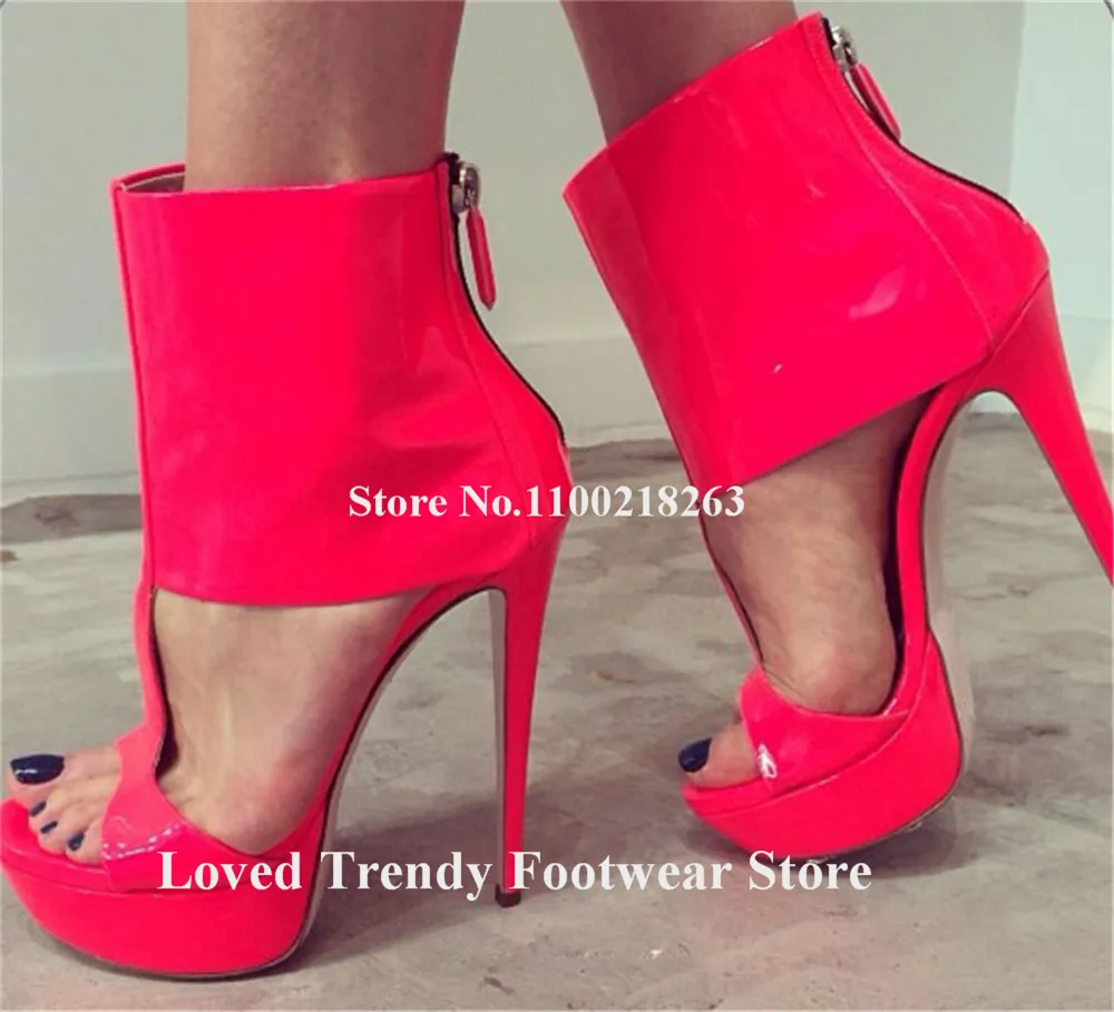 Emeline Dubois Rose Pink Patent Leather Stiletto Heel Gladaitor Sandals Open Toe T-straps High Platform Thin Heel Party Heels
Emeline Dubois Rose Pink Patent Leather Stiletto Heel Gladaitor Sandals Open Toe T-straps High Platform Thin Heel Party Heels