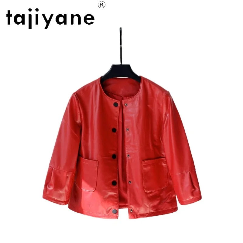 TAJIYANE Real Sheepskin Leather Jacket Woman Fashion Short O-Neck Coats Autumn Genuine Leather Jackets Women Clothing 2026 가죽자켓
TAJIYANE Real Sheepskin Leather Jacket Woman Fashion Short O-Neck Coats Autumn Genuine Leather Jackets Women Clothing 2026 가죽자켓