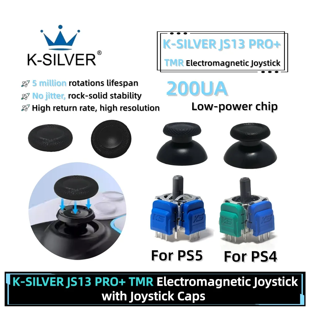 K-SILVER JS13 PRO+TMR Joystick with Stick Cap for PS5 Game Controller Stick No-Drift Thumbstick 3D Analog Sensor Stick Grip Cap
K-SILVER JS13 PRO+TMR Joystick with Stick Cap for PS5 Game Controller Stick No-Drift Thumbstick 3D Analog Sensor Stick Grip Cap