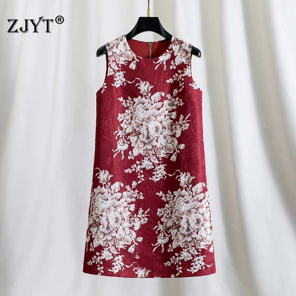 ZJYT Retro Fashion Women's Print Jacquard Mini Dress Runway Designer 2026 Sleeveless O Neck Casual Red Vintage Party Dresses
ZJYT Retro Fashion Women's Print Jacquard Mini Dress Runway Designer 2026 Sleeveless O Neck Casual Red Vintage Party Dresses