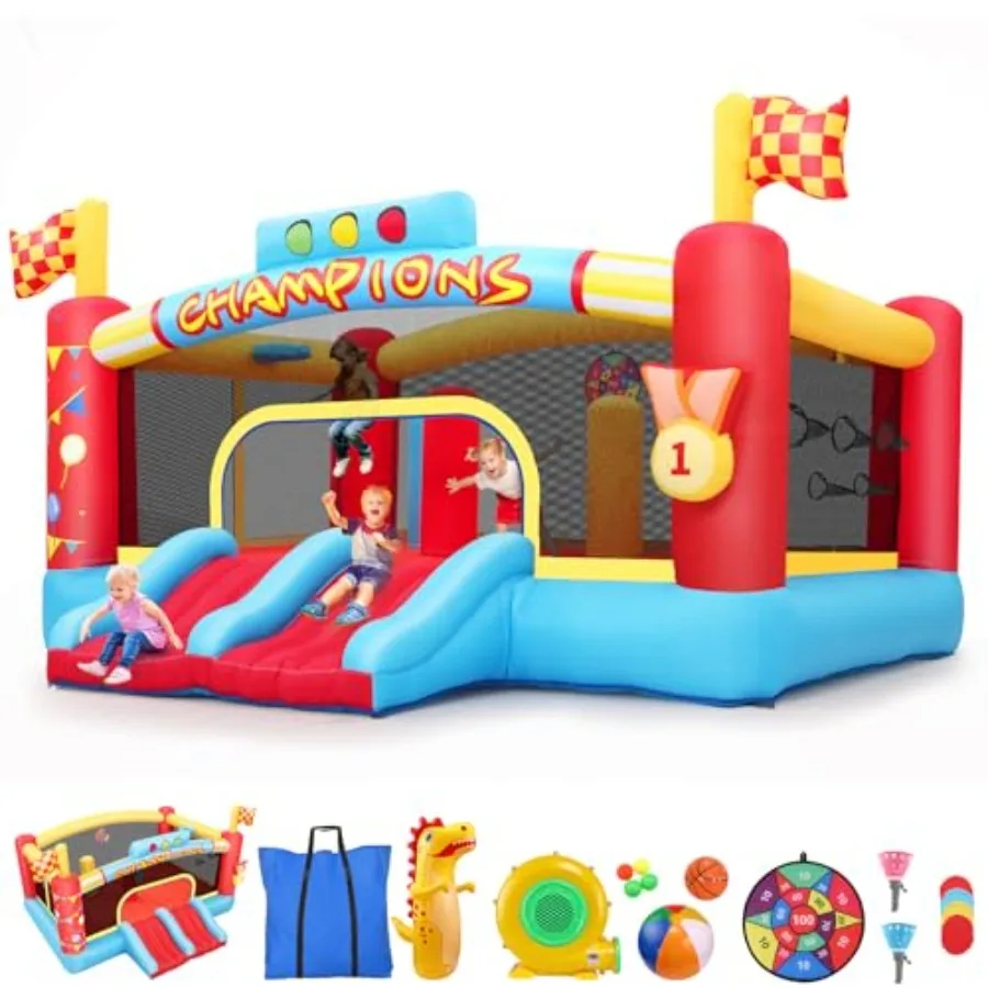 Inflatable Bounce House for Big 13x11 FT Large Bouncy Castle with Blower Blow Up Jumping Bouncer with Double Slide Obstacle Pol
Inflatable Bounce House for Big 13x11 FT Large Bouncy Castle with Blower Blow Up Jumping Bouncer with Double Slide Obstacle Pol