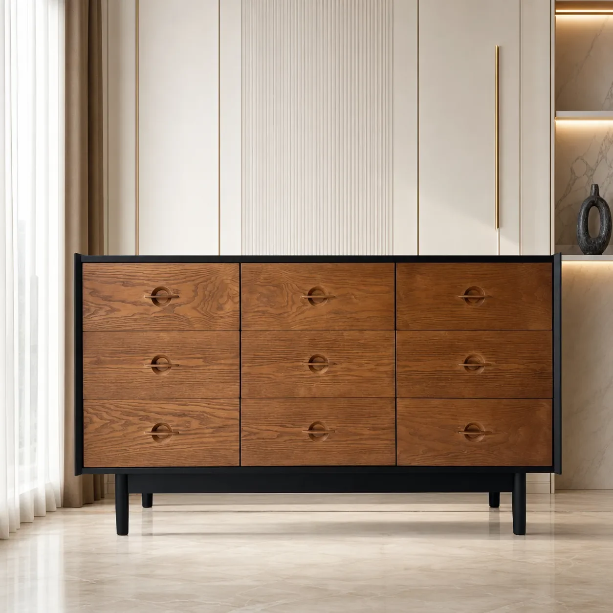 Nordic Vintage Solid Wood 9-Drawer Storage Cabinet for Living Room Bedroom Entryway Foot of Bed Retro Drawer Organizer
Nordic Vintage Solid Wood 9-Drawer Storage Cabinet for Living Room Bedroom Entryway Foot of Bed Retro Drawer Organizer