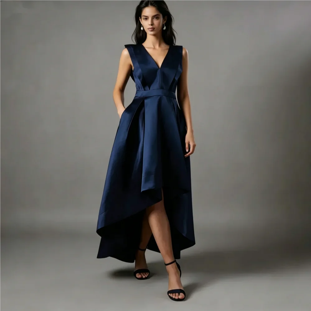 High-low V-neck Cocktail Dresses Ruched Satin Split Pocket A-Line Party Dresses Customized платье на выпускной
High-low V-neck Cocktail Dresses Ruched Satin Split Pocket A-Line Party Dresses Customized платье на выпускной