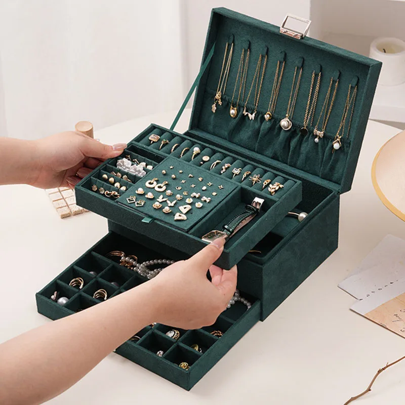 Leather Jewelry Storage Box Earring Necklace Organizer Box Ring Bracelet Home Decor Jewelry Display Rack Storage Boxes with Lock
Leather Jewelry Storage Box Earring Necklace Organizer Box Ring Bracelet Home Decor Jewelry Display Rack Storage Boxes with Lock