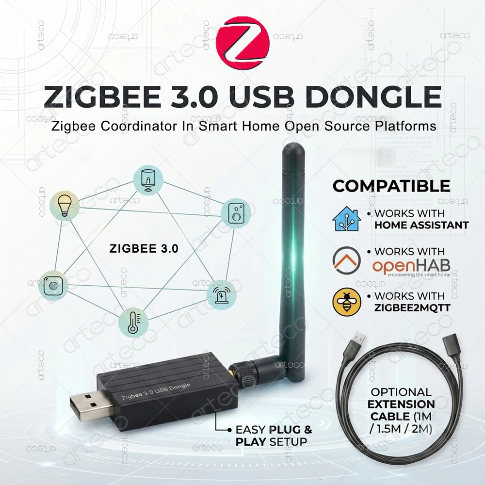 Zigbee 3.0 USB Dongle Hub Universal Zigbee Gateway Pre-Flashed With Zigbee Coordinator Firmware Compatible Home Assistant Z2MQTT
Zigbee 3.0 USB Dongle Hub Universal Zigbee Gateway Pre-Flashed With Zigbee Coordinator Firmware Compatible Home Assistant Z2MQTT