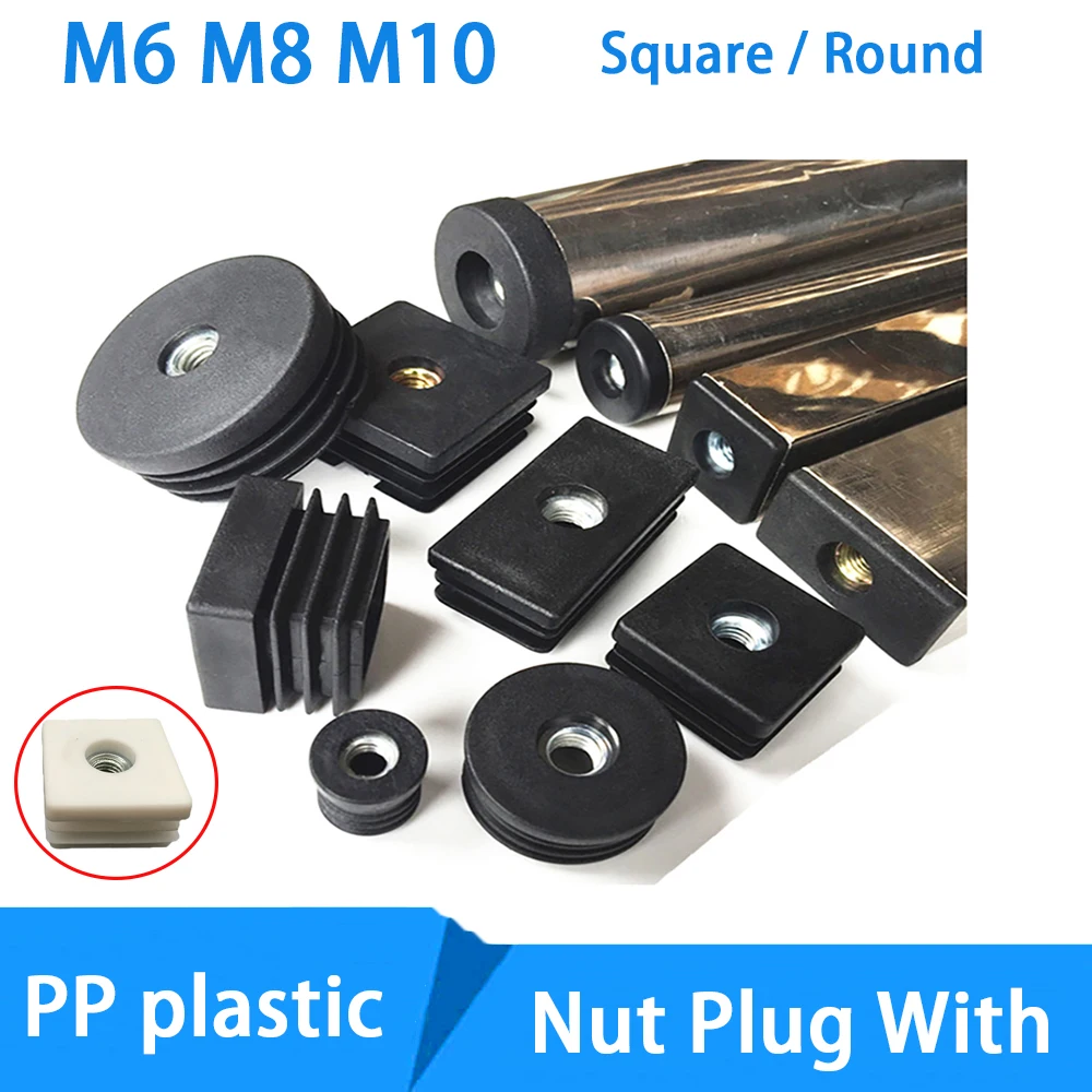 Black Square / Round Blanking End Caps Pipe Tube Plastic With Nut Hole Blanking End Cover Caps Chair Leg Furniture Leveling Feet
Black Square / Round Blanking End Caps Pipe Tube Plastic With Nut Hole Blanking End Cover Caps Chair Leg Furniture Leveling Feet
