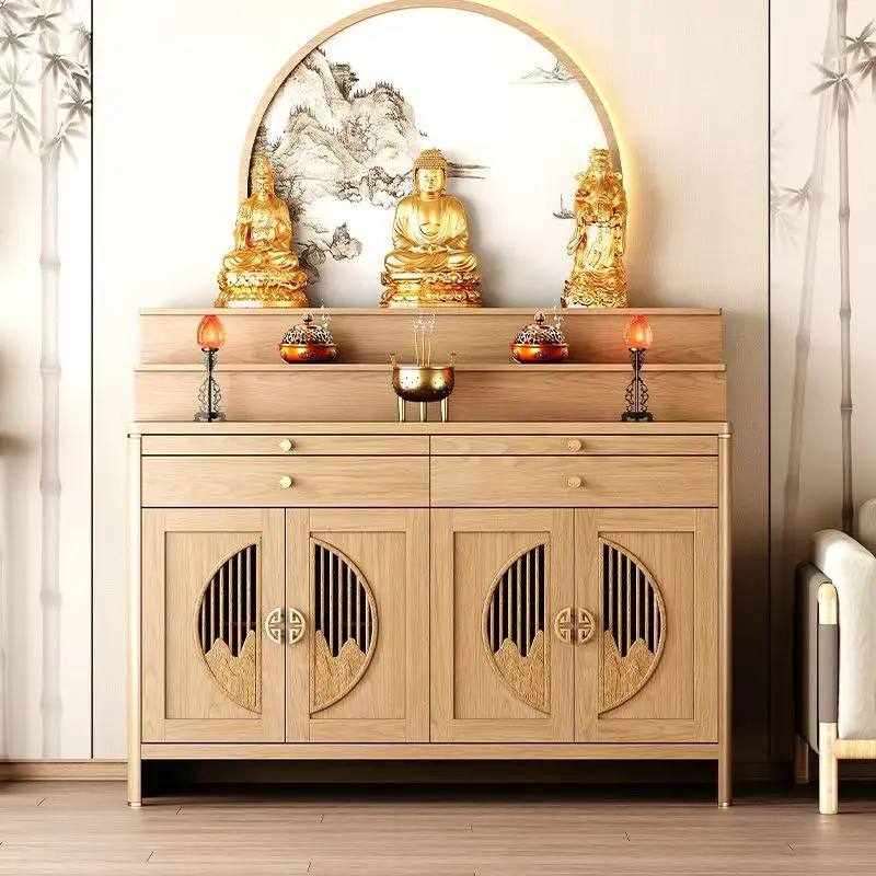 HYS offering table New Chinese-style household shrine stand cabinet Solid wood incense case God of Wealth Guanyin
HYS offering table New Chinese-style household shrine stand cabinet Solid wood incense case God of Wealth Guanyin