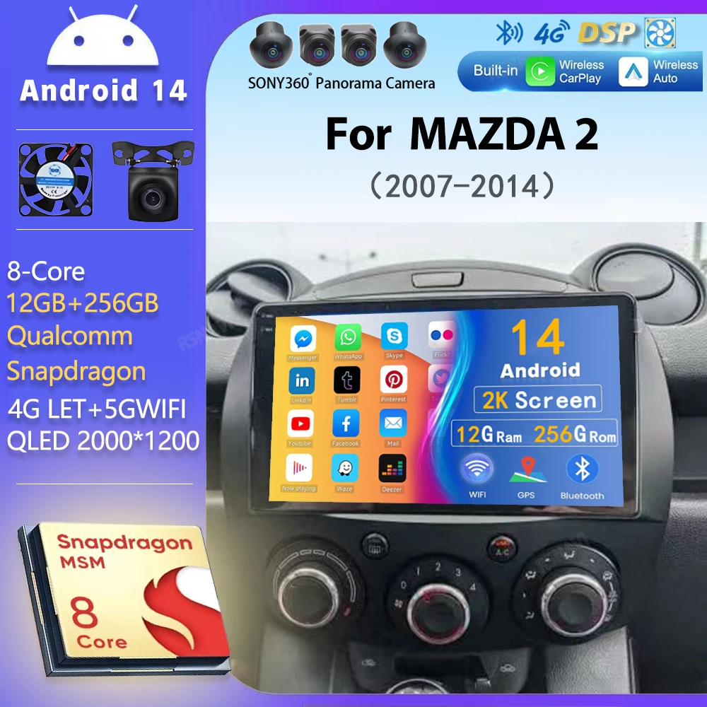 Android 14 Wi-Fi + 4G Carplay AUTO BT Автомобильное радио для MAZDA 2 Mazda2 2007-2014 Навигация GPS видеоплеер Стерео DVD DSP Мультимедиа
Android 14 Wi-Fi + 4G Carplay AUTO BT Автомобильное радио для MAZDA 2 Mazda2 2007-2014 Навигация GPS видеоплеер Стерео DVD DSP Мультимедиа