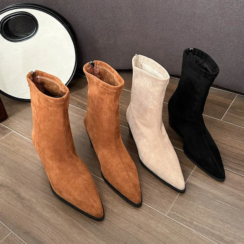 2024 Zippers Fashion Pointed Toe Women Ankle Boots with Low Heel Shoes Female Leopard Print Footwear Ladies Stretch Modern Boots
2024 Zippers Fashion Pointed Toe Women Ankle Boots with Low Heel Shoes Female Leopard Print Footwear Ladies Stretch Modern Boots