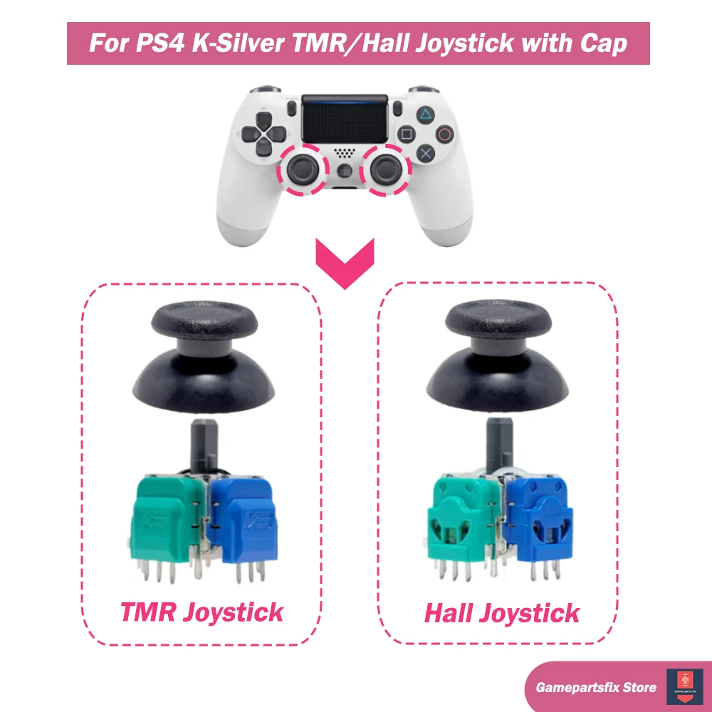 2/10pcs K-Silver JS13 PRO+ TMR Joystick for PS4 DUALSHOCK 4 Analog Stick Hall Joystick No Drift Replacement Thumbstick Grip Cap
2/10pcs K-Silver JS13 PRO+ TMR Joystick for PS4 DUALSHOCK 4 Analog Stick Hall Joystick No Drift Replacement Thumbstick Grip Cap