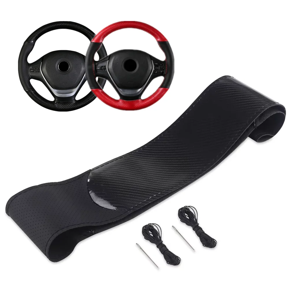 Leather Steering Wheel Cover Soft Carbon Braid Car Steering wheel Anti-Slip Protector 38cm DIY Car Accessories
Leather Steering Wheel Cover Soft Carbon Braid Car Steering wheel Anti-Slip Protector 38cm DIY Car Accessories
