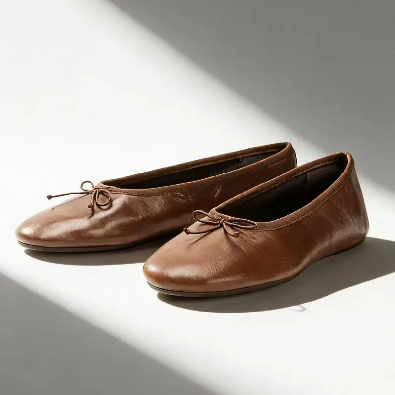 Retro Brown Soft Leather Ballet Flats Women Bowknot Decorations Comfortable Loafers Luxury Designer Mary Jane Shoes for Ladies
Retro Brown Soft Leather Ballet Flats Women Bowknot Decorations Comfortable Loafers Luxury Designer Mary Jane Shoes for Ladies