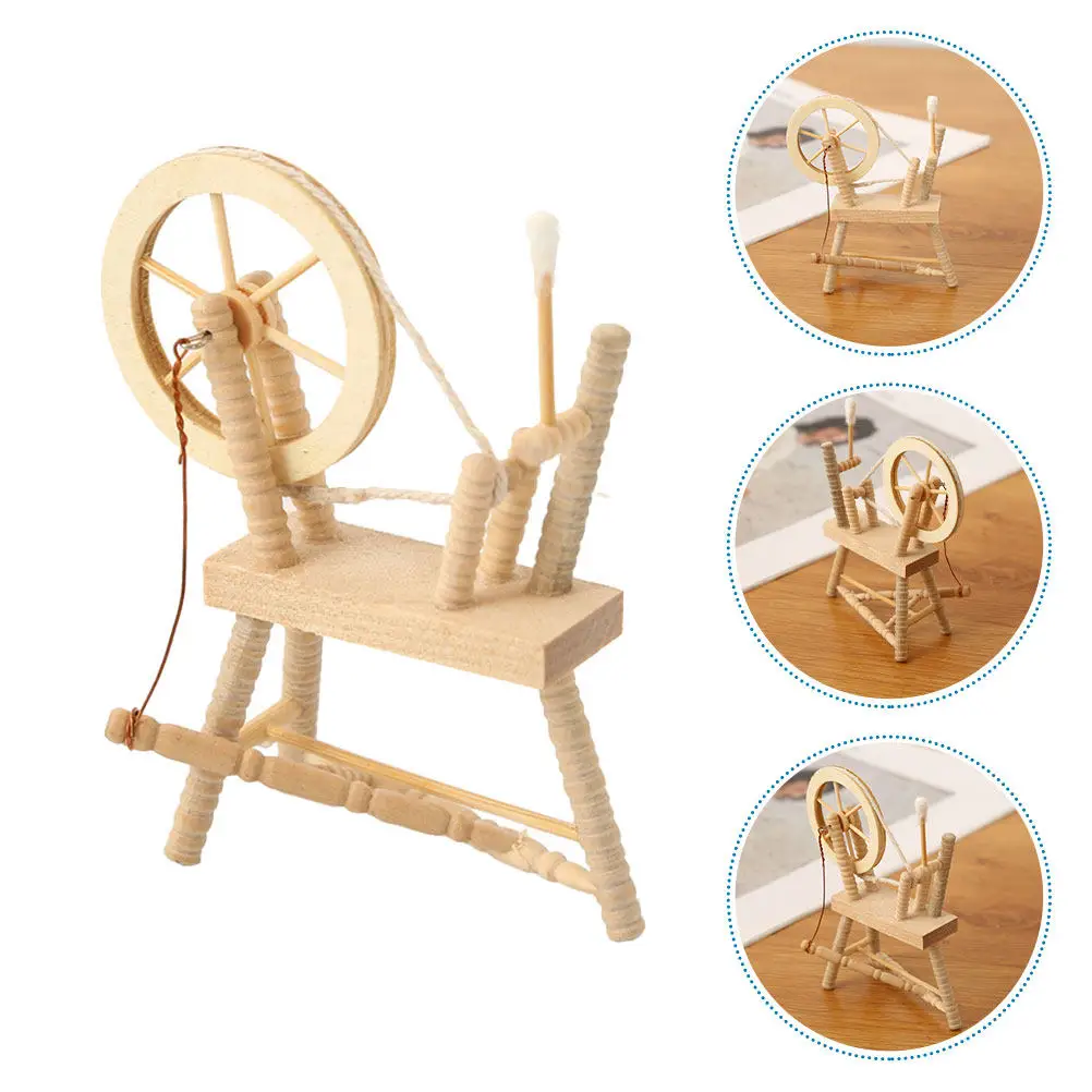 Miniature Wooden Vintage Hand Reeling Sewing Machine Realistic Spinning Wheel Dollhouse Accessories 1:12 Scale Home Decor
Miniature Wooden Vintage Hand Reeling Sewing Machine Realistic Spinning Wheel Dollhouse Accessories 1:12 Scale Home Decor