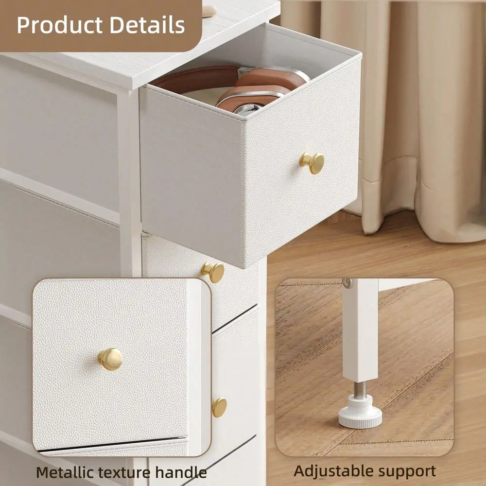 Narrow Side Table, Small Nightstand With 4 Fabric Drawers, Skinny Bedside Table, Slim End Table For Bedroom, Dorm, Small Spaces
Narrow Side Table, Small Nightstand With 4 Fabric Drawers, Skinny Bedside Table, Slim End Table For Bedroom, Dorm, Small Spaces